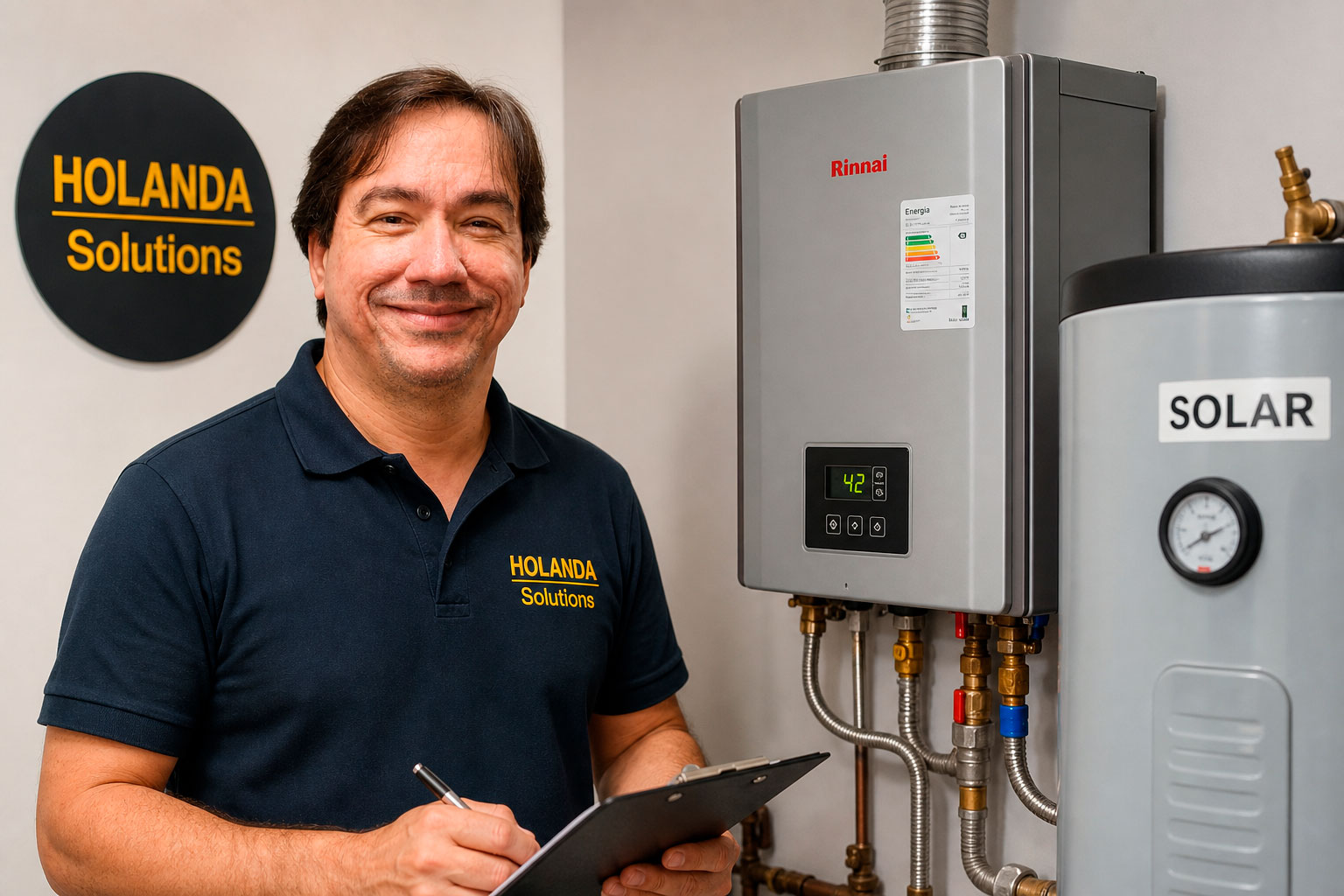 Aquecedor de água instalado para residência ou área de lazer